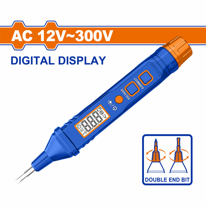 MEDIDOR PROBADOR DE VOLTAJE DE LÁPIZ AC 12-300V. LCD. ALARMA DE SONIDO