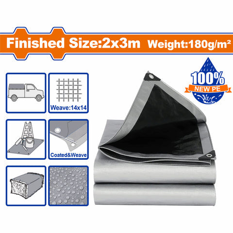 [SKUIMG]WTQ8823|LONA POLIETILENO GRISL 2X3M PESO: 180G/M2. ESPESOR: 0.25MM. AMBOS LADOS LAMINADOS. IMPERMEABLE COBER