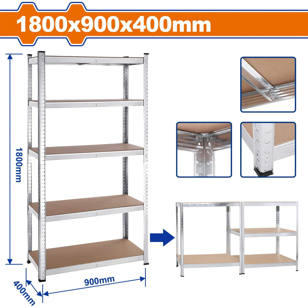 [SKUIMG]WTS1A94|ESTANTE DE ALMACENAMIENTO AJUSTABLE 5 NIVELES. 1800X900X400MM.