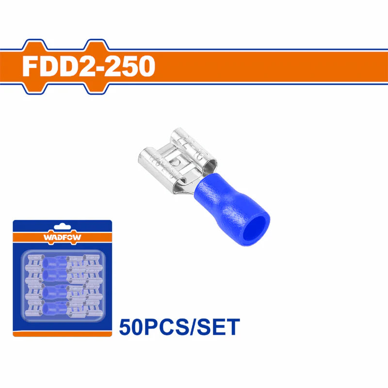 [SKUIMG]WTTCK12|WTTCK12-FRONTEND-p6ettrDoEJdFLU4B.png|TERMINALES CONECTORES PARA CABLES ELÉCTRICOS FDD2-250 SET 50 PZAS COLOR AZUL CRIMPADO ELÉCTRICO.