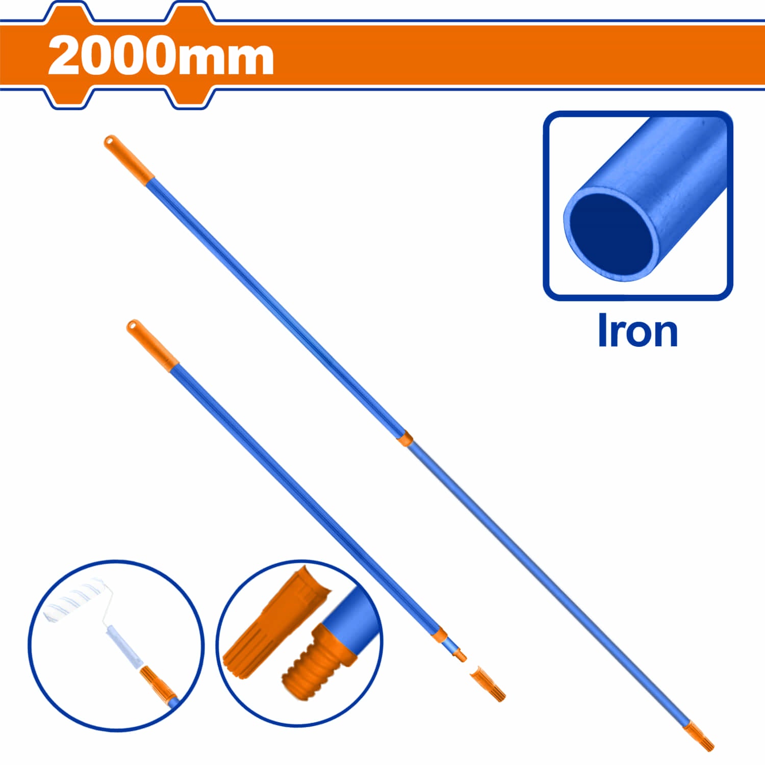 [CARBONE]WTTR2302|BARRA TELECÓSPICA PARA PINTAR CON RODILLOS 200CM PLEGADO 110CM DOS FUNCIONES. BARRA EXTENSORA
