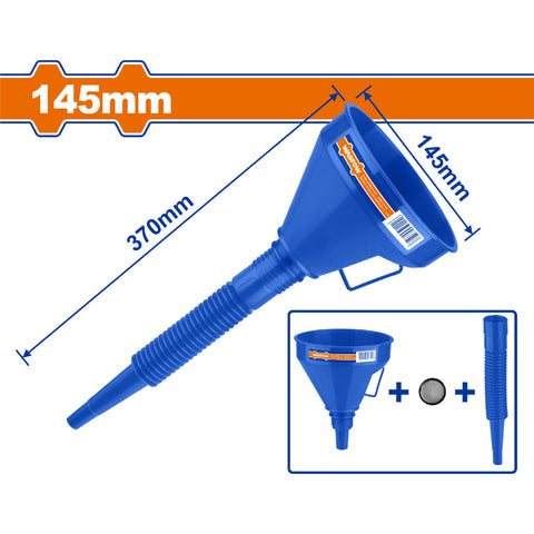 EMBUDO FLEXIBLE 2 EN 1 LARGO DE PLASTICO CON MANGO. MATERIAL: PP+PE TIPO: 145 IDEAL PARA TRANSFERIR