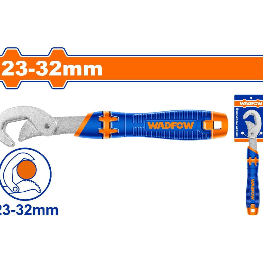 [SKUIMG]WUW1102|WUW1102.jpg|LLAVE INGLESA PICO DE LORO 23-32MM. CROMADO. TRATAMIENTO TÉRMICO. UN SOLO EXTREMO ABIERTO.