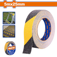 [SKUIMG]WVA3535|TAPE ANTIDESLIZANTE CINTA ANTIDERRAPANTE AMARILLO/NEGRO 5MX25MM. ESP:0.78MM. IDEAL PARA PISOS,ESCALE