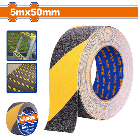 [SKUIMG]WVA3560|TAPE ANTIDESLIZANTE CINTA ANTIDERRAPANTE AMARILLO/NEGRO 5MX50MM. ESP:0.78MM. IDEAL PARA PISOS,ESCALE