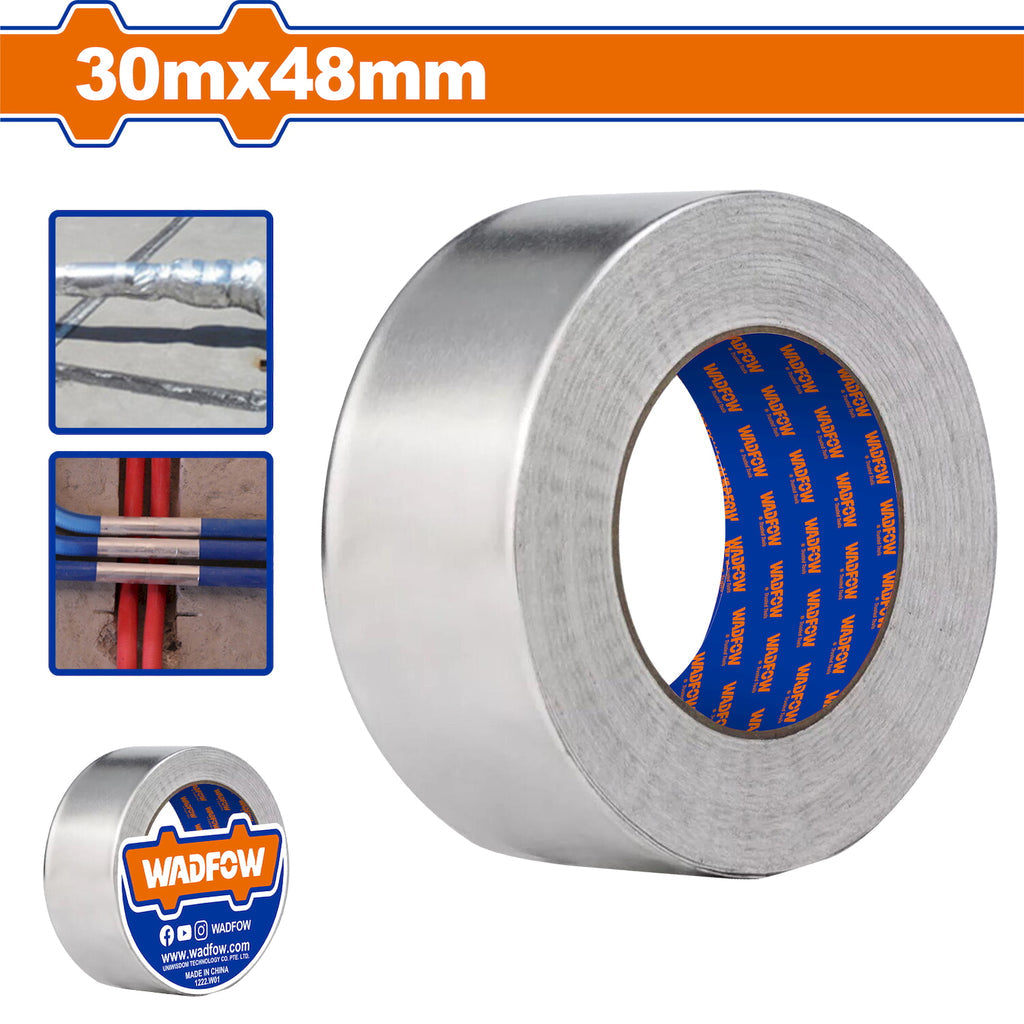 [SKUIMG]WVF6H30|CINTAS ADHESIVAS DE PAPEL DE ALUMINIO. ESP: 0.08MM. IDEAL PARA UNIR MATERIAL AISLANTE.
