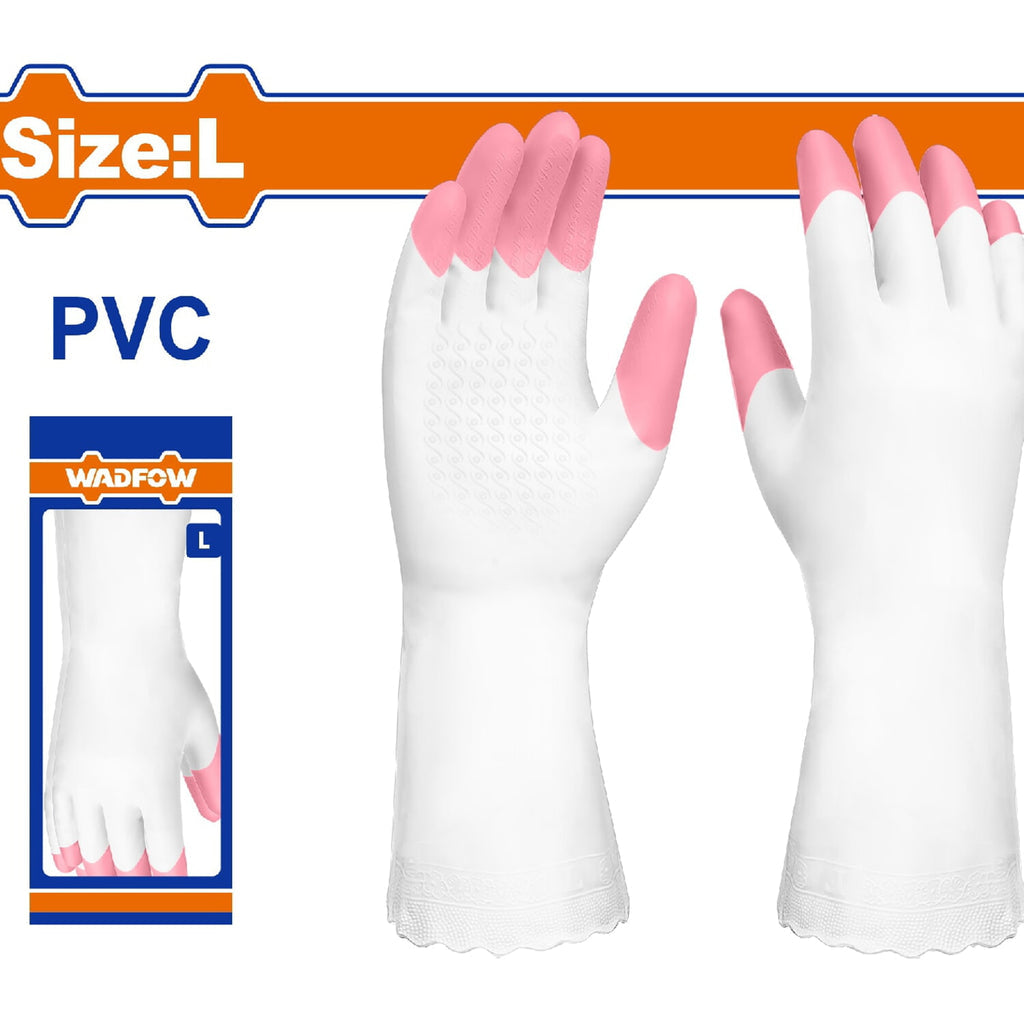 [SKUIMG]WVG932L|GUANTES DE PVC ALTA CALIDAD. TALLA L 32CM. IDEAL PARA LIMPIEZA GENERAL (LAVAR,LIMPIAR, ETC) 1 PAR