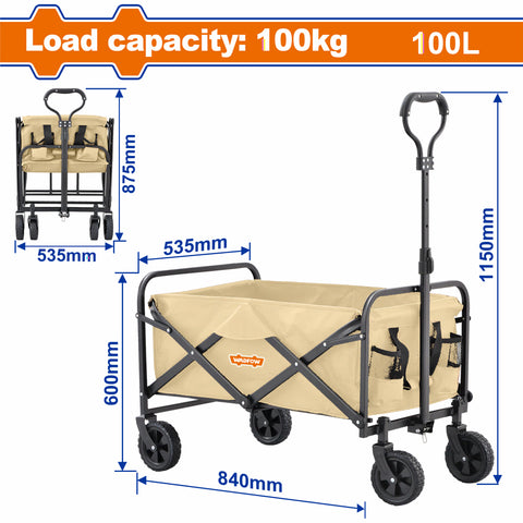 [SKUIMG]WWBH1012|WWBH1012.jpg|CARRITO PLEGABLE DE CARGA MILANO 100KG ESTRUCTURA CON REVISTIMIENTO EN POLVO. TAMANO EXTENDIDO: 840X
