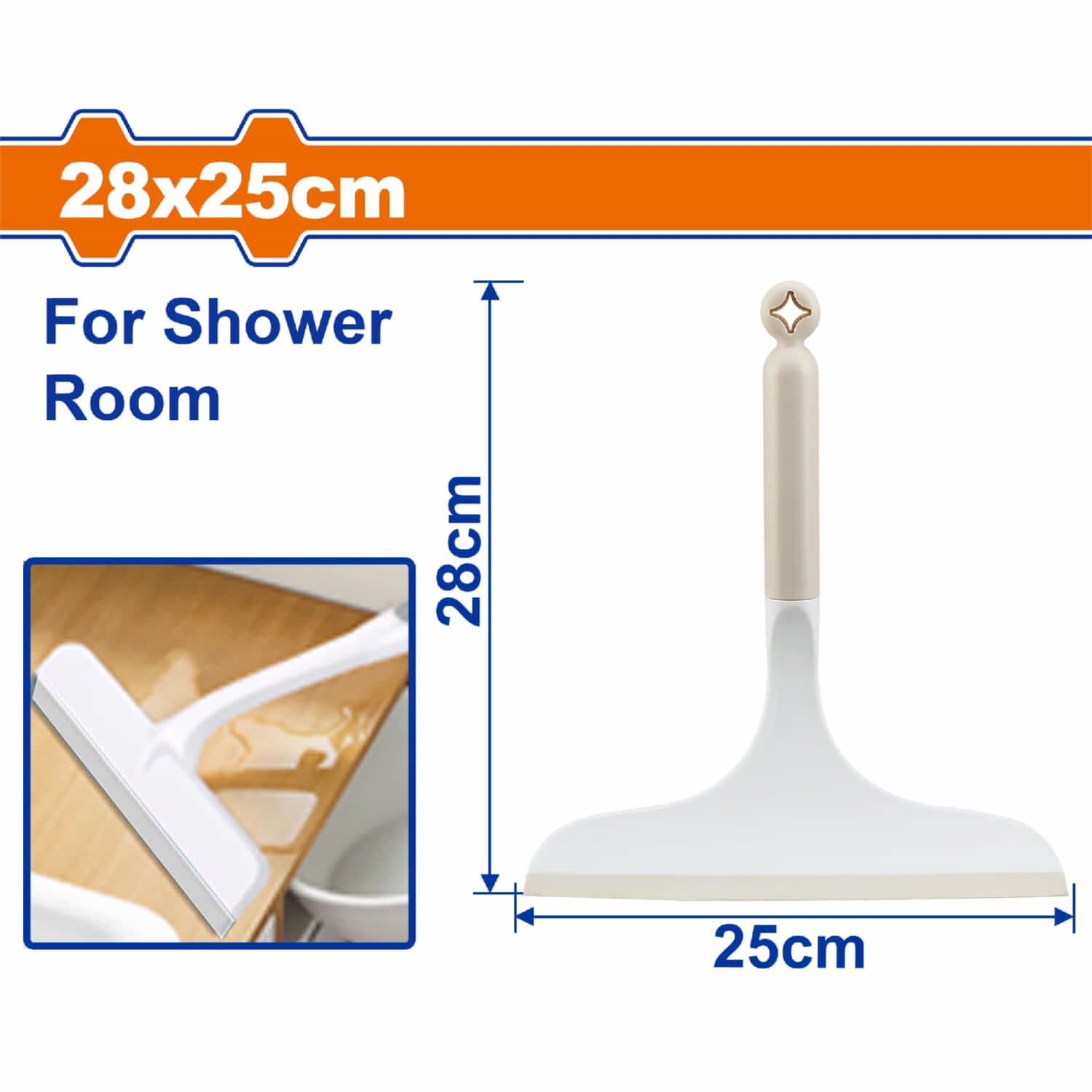 [CARBONE]WWSP3101|ESCOBILLA DE DUCHA PARA BAÑO 28X25CM PLÁSTICO. IDEAL PARA DUCHAS Y PUERTAS DE VIDRIO. LIMPIADOR DE V