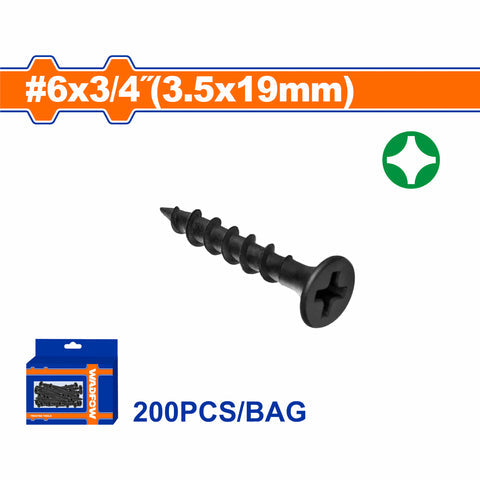 [SKUIMG]WXS1511A|WXS1511A.jpg|TORNILLOS PARA GYPSUM (YESO) ROSCA GRUESA. CABEZA DE TROMPETA. FOSFATIZADO. PHILLIPS.