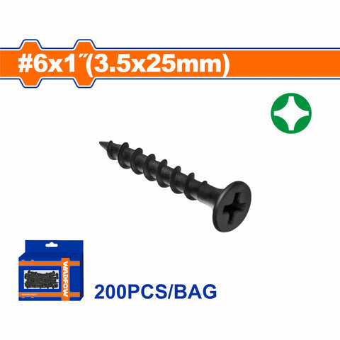 [SKUIMG]WXS1512A|WXS1512A.jpg|TORNILLOS PARA GYPSUM (YESO) ROSCA GRUESA. CABEZA DE TROMPETA. FOSFATIZADO. PHILLIPS.