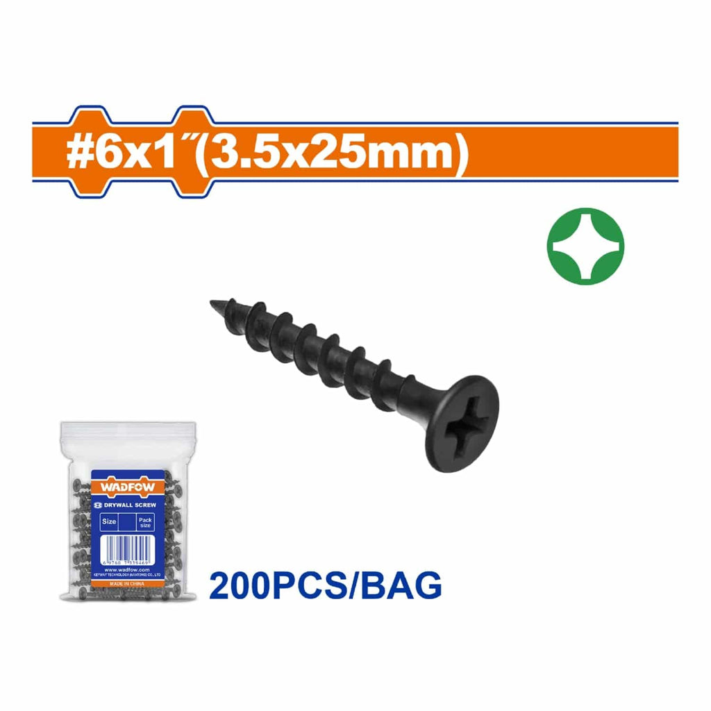 [SKUIMG]WXS1912|WXS1912.jpg|TORNILLOS PARA GYPSUM (YESO). ROSCA GRUESA. FOSFATIZADO. PHILLIPS. 200 PZAS.