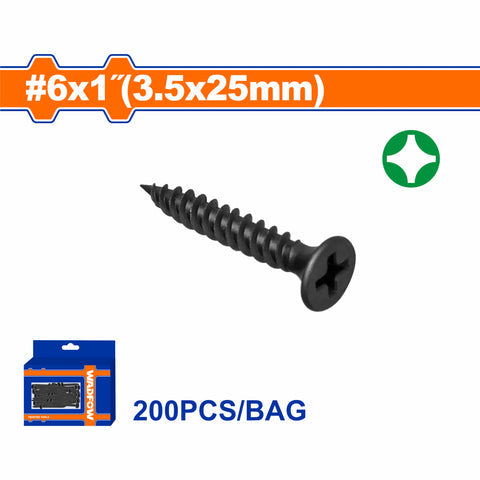 [SKUIMG]WXS2512A|TORNILLOS PARA GYPSUM (YESO) ROSCA FINA. CABEZA DE TROMPETA. FOSFATIZADO. PHILLIPS.