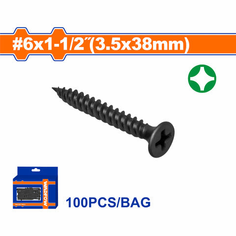 [SKUIMG]WXS2515A|WXS2515A.jpg|TORNILLOS PARA GYPSUM (YESO) ROSCA FINA. CABEZA DE TROMPETA. FOSFATIZADO. PHILLIPS.