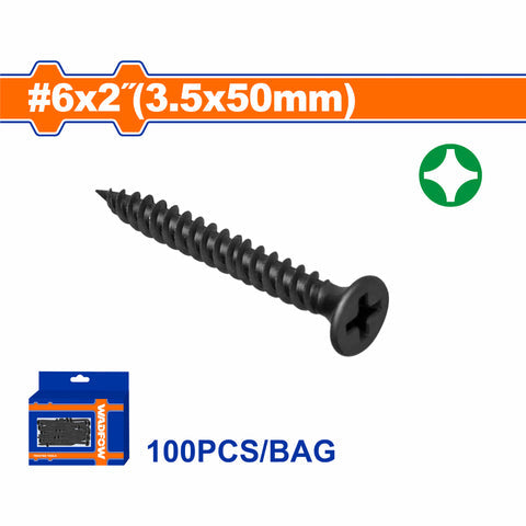 [SKUIMG]WXS2516A|WXS2516A.jpg|TORNILLOS PARA GYPSUM (YESO) ROSCA FINA. CABEZA DE TROMPETA. FOSFATIZADO. PHILLIPS.