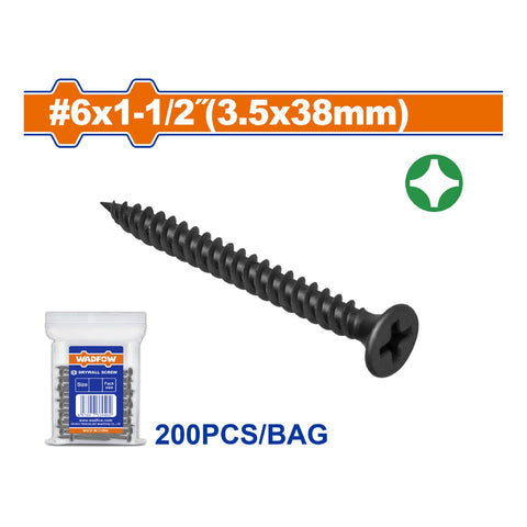[SKUIMG]WXS2914|WXS2914.jpg|TORNILLOS PARA GYPSUM (YESO) ROSCA FINA. CABEZA DE TROMPETA. FOSFATIZADO. PHILLIPS.