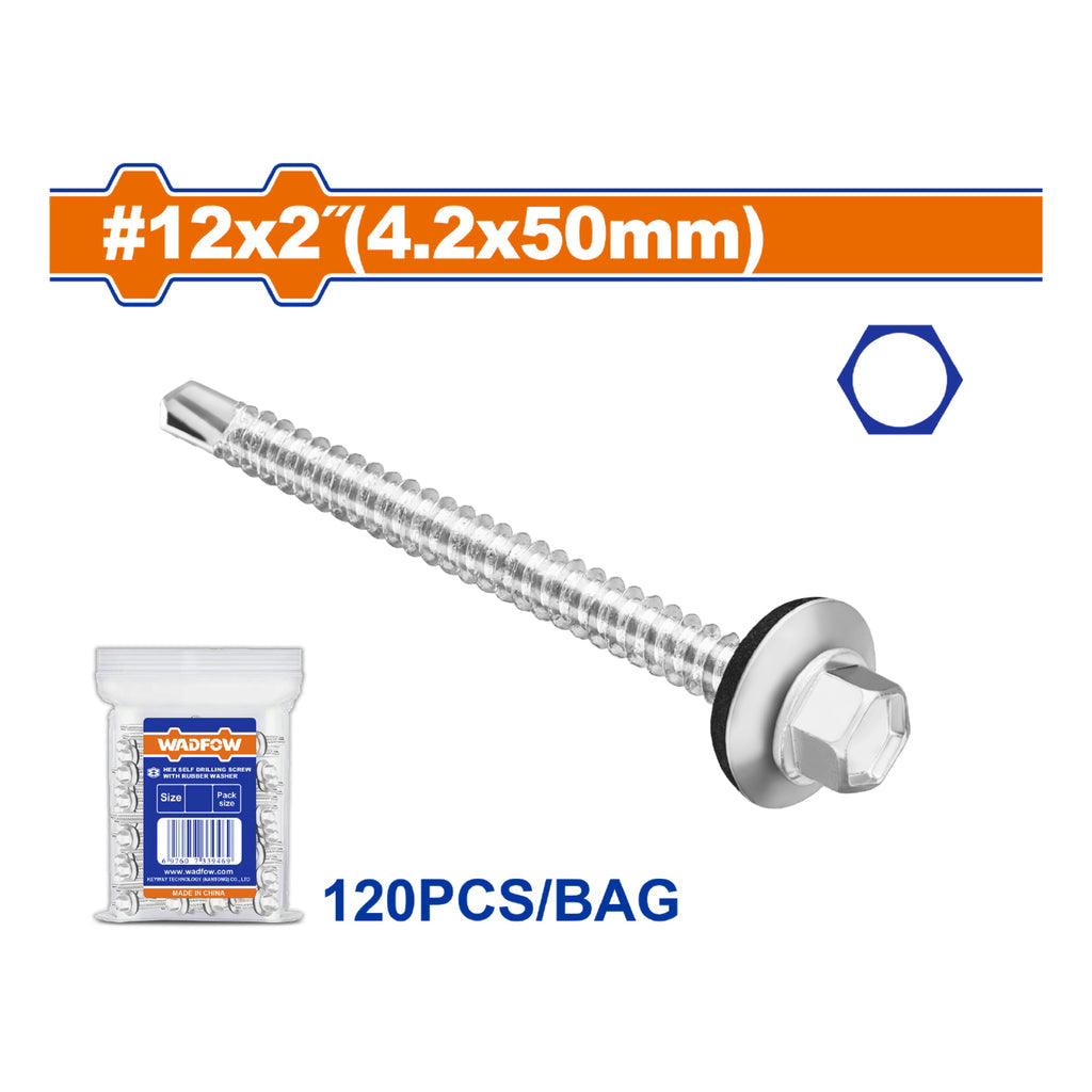 [SKUIMG]WXS4925|TORNILLOS PUNTA BROCA DE TECHO CON ARANDELA. HEXAGONAL. ACABADO ZINC. PARA PERFORAR.