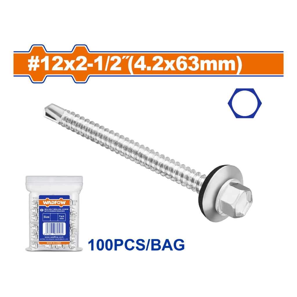 [SKUIMG]WXS4926|TORNILLOS PUNTA BROCA DE TECHO CON ARANDELA. HEXAGONAL. ACABADO ZINC. PARA PERFORAR.