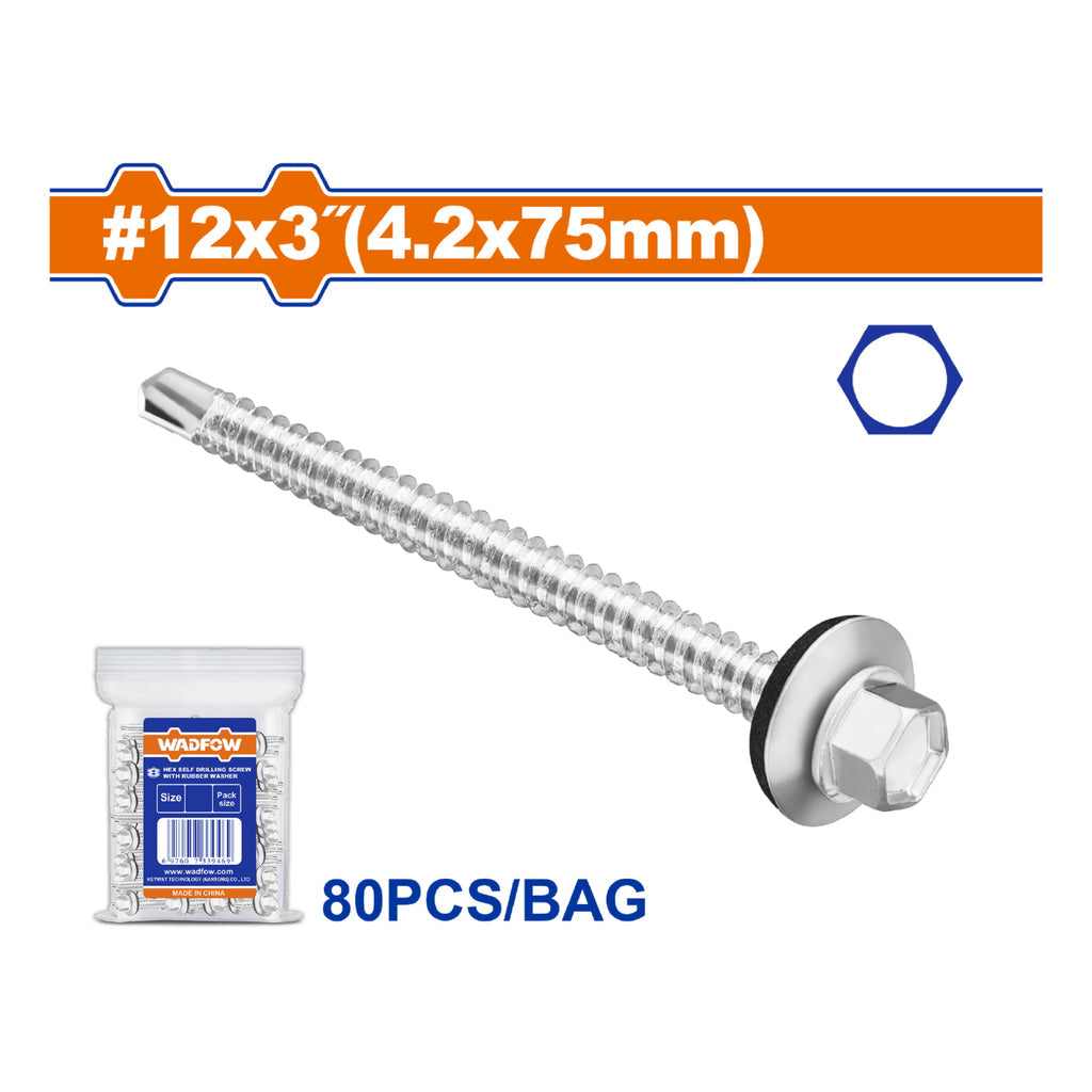 [SKUIMG]WXS4927|TORNILLOS PUNTA BROCA DE TECHO CON ARANDELA. HEXAGONAL. ACABADO ZINC. PARA PERFORAR.