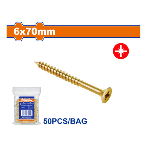 [SKUIMG]WXS5951|WXS5951.jpg|TORNILLOS PARA AGLOMERADO POZIDRIVE. CABEZA AVELLANADA. AMARILLO.