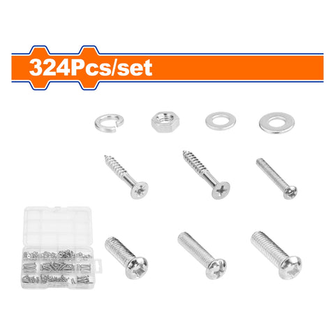 [SKUIMG]WXSBB02|WXSBB02.jpg|TORNILLOS Y TUERCAS HEXAGONALES CON ARANDELAS. GALVANIZADO. (324 PIEZAS) SE VENDE EN KIT. ARANDELA P