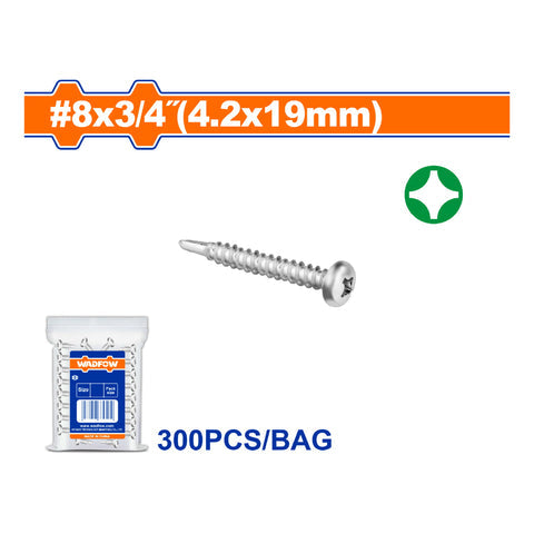[SKUIMG]WXSD924|WXSD924.jpg|TORNILLOS PUNTA BROCA PHILLIPS CABEZA REDONDA. ACABADO ZINC. PARA PERFORAR.