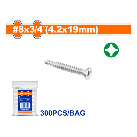 [SKUIMG]WXSE924|TORNILLOS PUNTA BROCA PHILLIPS AVELLANADO. ACABADO ZINC. PARA PERFORAR.