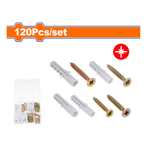 [SKUIMG]WXT3B01|WXT3B01.jpg|TORNILLOS PARA AGLOMERADO Y TACOS DE PLASTICO. POZIDRIVE. GALVANIZADO. 120 PIEZAS.