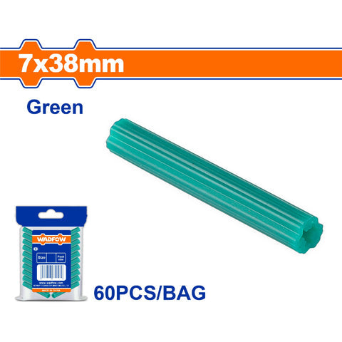 [SKUIMG]WXTA932|WXTA932.jpg|TACOS DE ANCLAJE PLASTICO EXTRUIDO COLOR: VERDE. SE VENDE EN SET.