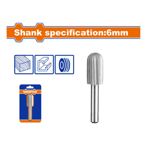 [SKUIMG]WYE1K01|FRESA LIMA ROTATIVA CILINDRICA. ACERO AL CROMO. VASTAGO:6MM. CABEZA:13MM. PARA MOTORTOOL.