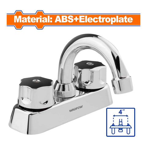 [SKUIMG]WZD1509|WZD1509.jpg|LLAVE PARA LAVAMANOS 4" MATERIAL: ABS MODO FRIO Y CALIENTE. GRIFO PARA LAVABO.