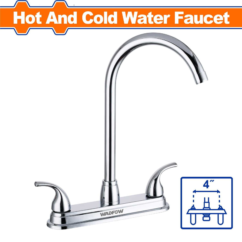 [SKUIMG]WZD1522|LLAVE DE FREGADOR DE 4" CON MODO AGUA FRÍA Y CALIENTE. CUERPO DE LATÓN + MANGO DE ZINC.