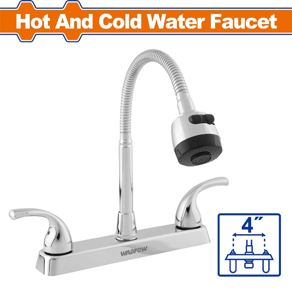 [SKUIMG]WZD1524|LLAVE DE FREGADOR DE 4" CON CUELLO ALTO FLEXIBLE.