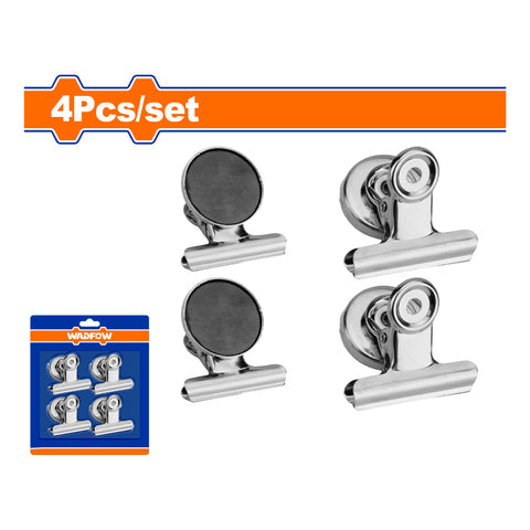 [SKUIMG]WZE3K11|CLIP MAGNETICO PRENSA PAPELES BULLDOG DE 1" SET DE 4 PIEZAS. PRESILLA IMANES MAGNETOS