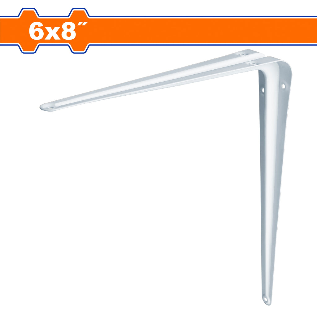 [SKUIMG]WZJ1306|WZJ1306.jpg|SOPORTE DE REPISAS 6 X 8". ESP: 0.8MM. CAPAC: 15KG. 6 PUNTOS DE FIJACIÓN. NO INCLUYE ACCESORIOS