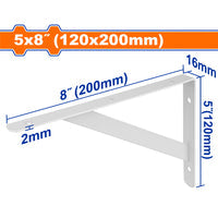 [SKUIMG]WZJ2320|WZJ2320.jpg|SOPORTE DE REPISA REFORZADO 5X8¨ CAPAC: 50 KG. ESPESOR: 2MM. 6 PUNTOS DE FIJACIÓN.