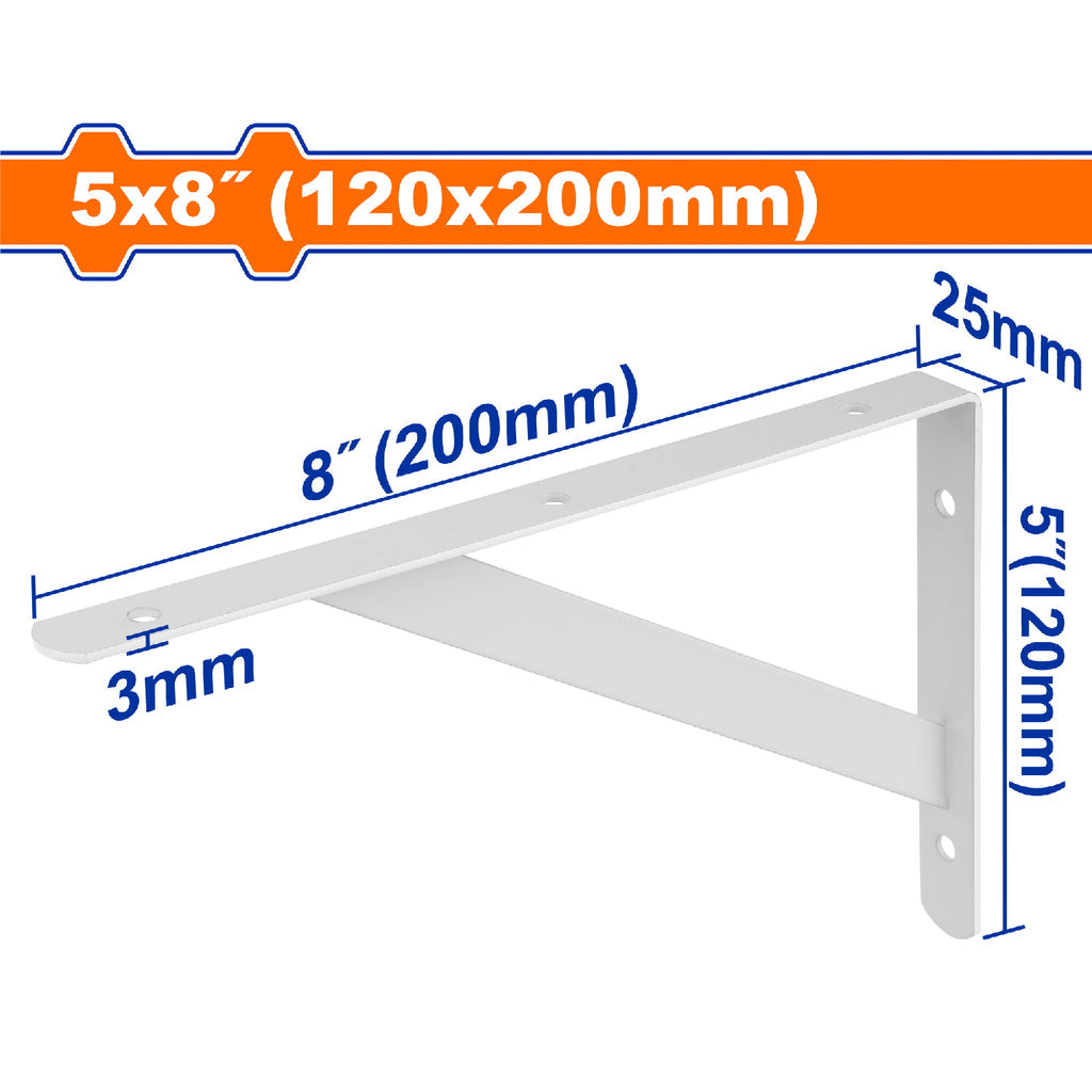 [SKUIMG]WZJ3320|SOPORTE DE REPISA REFORZADO 5X8" CAPAC: 100 KG. ESPESOR: 3MM. 6 PUNTOS DE FIJACIÓN.
