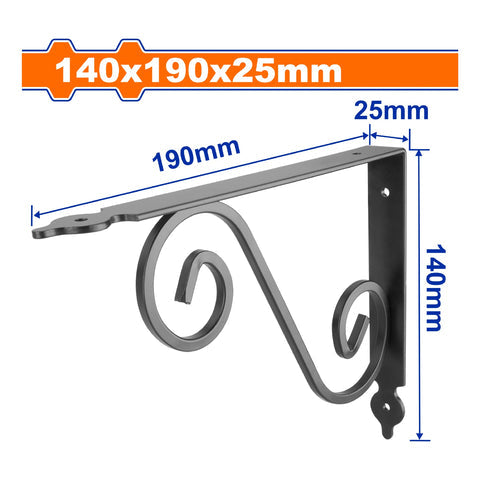 [SKUIMG]WZJ5306|SOPORTE DE REPISA ELEGANTE 4"X5.5" ESP. 2. 8MM 4 PUNTOS DE FIJACION. CAP.40KG APOYA REPISA. NEGRO.