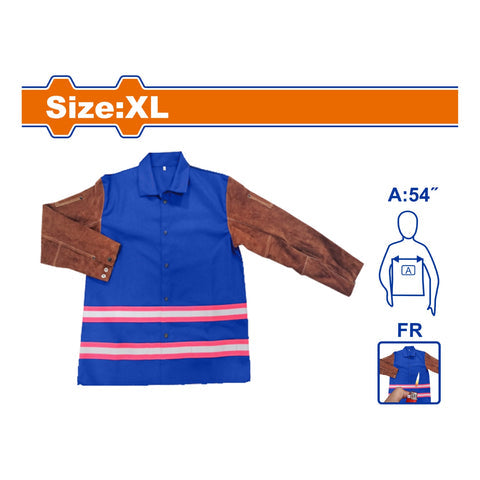 [SKUIMG]WZW0101.XL|CHAQUETAS DE SOLDADOR CON TIRAS REFLECTANTES. IDEAL EN TRABAJOS NOCTURNOS DE SOLDADURA.