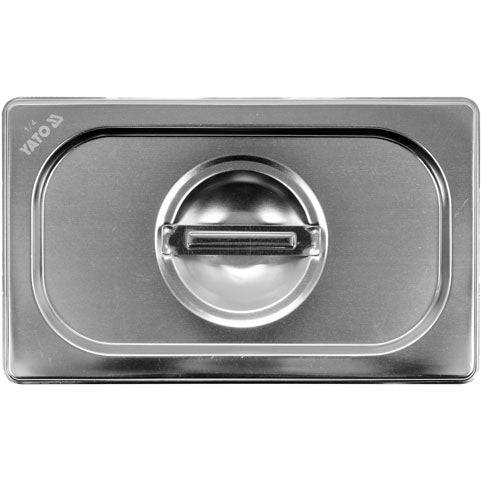 [SKUIMG]YG-00373|YG-00373.jpg|TAPA PARA BANDEJA GASTRONORM DE ACERO INOXIDABLE 1/4