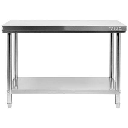[SKUIMG]YG-09011|MESA INOXIDABLE DE TRABAJO CENTRAL CON REPISA