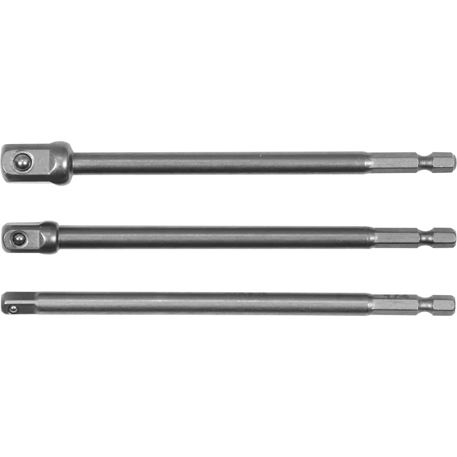 [SKUIMG]YT-04628|ADAPTADOR SOCKET VÁSTAGO HEXAGONAL EXTENSIÓN JUEGO 3 PCS 1/4", 3/8" Y 1/2" 150 MM LARGO