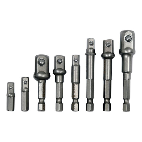 [SKUIMG]YT-04639|ADAPTADORES PARA DADOS SOCKETS DE ENCHUFE DE 8 PIEZAS HEX SHA 1/4, 3/8, 1/2 MATERIAL: 40CR, ACABADO