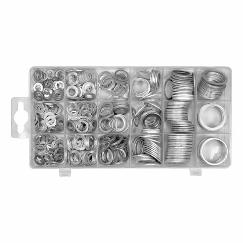 [SKUIMG]YT-068652|YT-068652.jpg|SURTIDO DE ARANDELAS. GUCHAS DE ALUMINIO. TAMANOS VARIADOS. SET DE 450 PIEZAS.