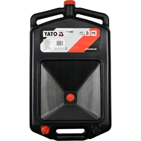 [SKUIMG]YT-06995|YT-06995.jpg|BANDEJA CAMBIO DE ACEITE CON EMBUDO 10L. CON TANQUE INTERNO PARA TRANSPORTE FACIL