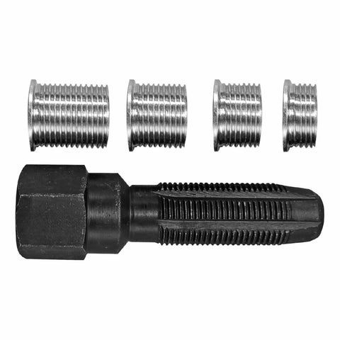 [SKUIMG]YT-17582|YT-17582.jpg|JUEGO DE REPARACION DE BUJIAS 5PZS: MACHO M16 X 1.25MM, 4PZS INSERCIONES DE BUJIA M14 X 1.25 MM (3/8
