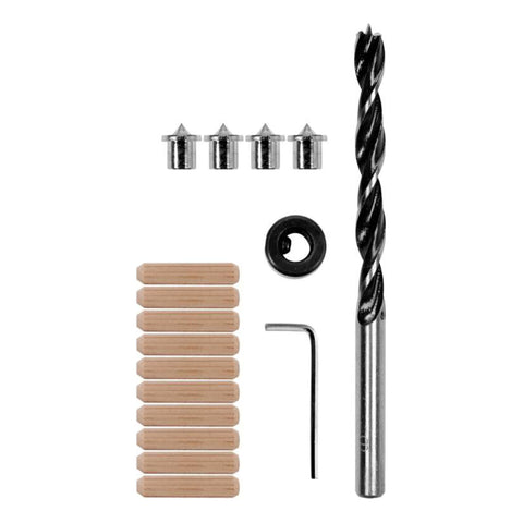 [SKUIMG]YT-44113|DOWEL JIG KIT. KIT DE CENTRADO CLAVIJAS GUIA TARUGOS DE MADERA PLANTILLA. KIT DE ESPIGAS DE 17 PIEZA