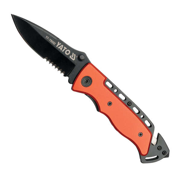 [SKUIMG]YT-76052|YT-76052.jpg|CUCHILLO PLEGABLE CON HOJA NEG