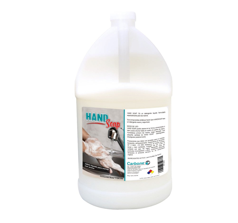 [CARBONE]ZP-3032|JABON LIQUIDO ANTIBACTERIAL ANTISEPTICO HAND SOAP 1 GALON. HECHO A BASE LAURIL SULFATO DE SODIO