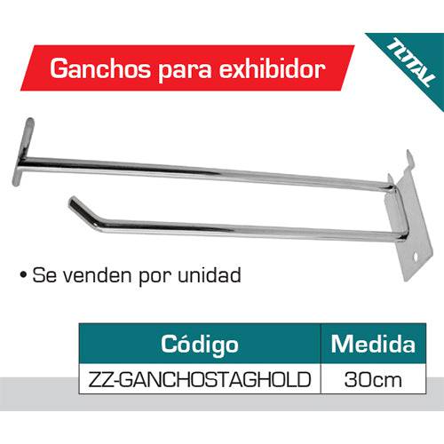 [SKUIMG]ZZ-GANCHOSTAGHOLD|GANCHOS ETIQUETA PRECIOS PARA COLGAR PRODUCTOS PANEL PERFORADO EXHIBIDOR LARGO 300MM Y DIAM DE 5.8MM